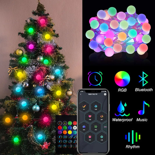 Bluetooth Multi-Color Waterproof Outdoor Lamp Xmas Wedding Party Decor