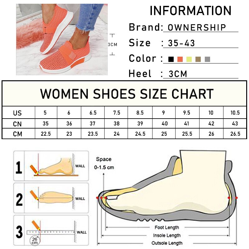 Woman Slip On  Vulcanized Mesh Breathable Shoes