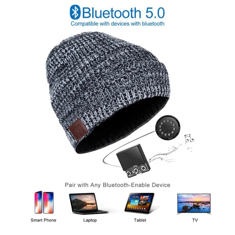 Warm Music Hat Beanie Cap Smart Headset Speaker with Mic