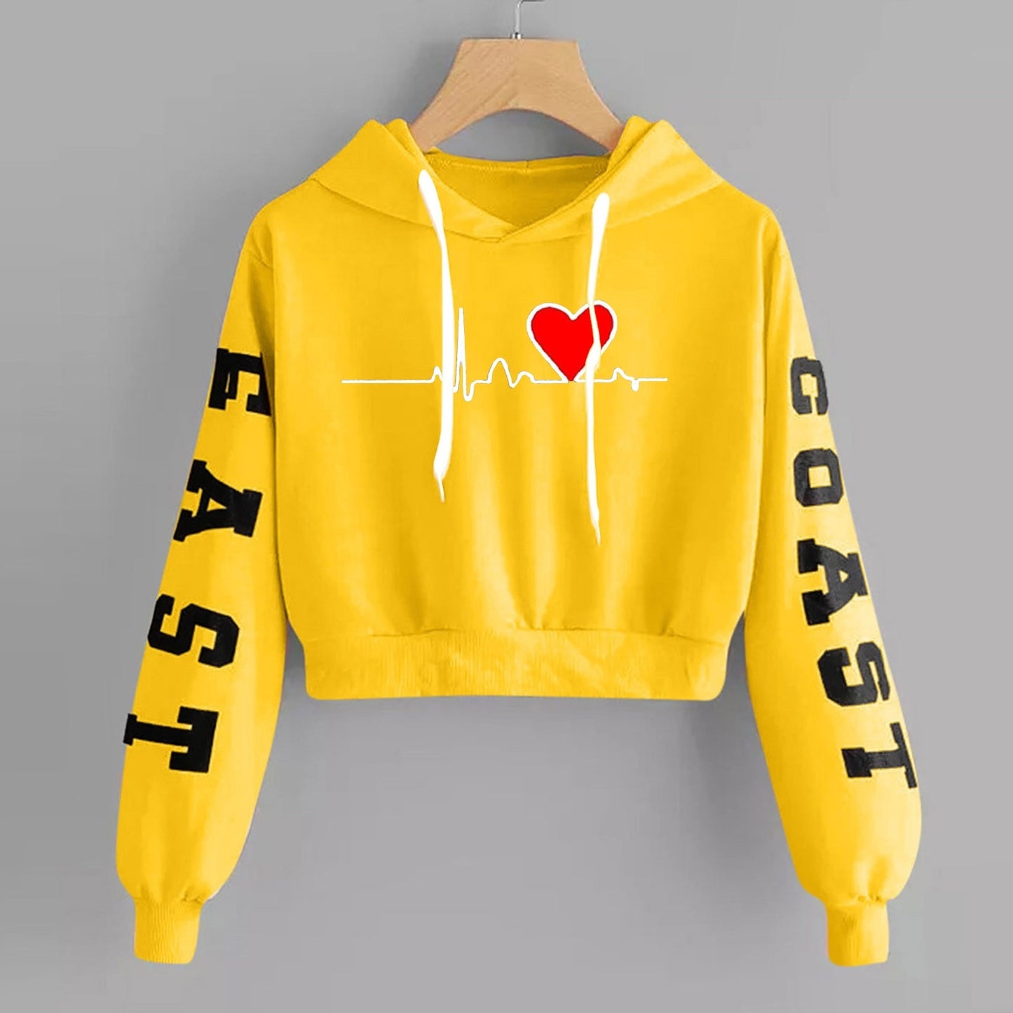 Heart Print Hoodie Woman Sweatshirt