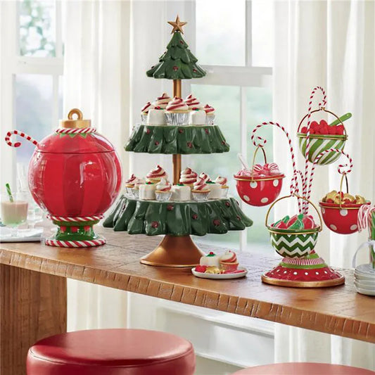 Christmas Tree Dessert Table Fruit Tray Snack Rack Holder