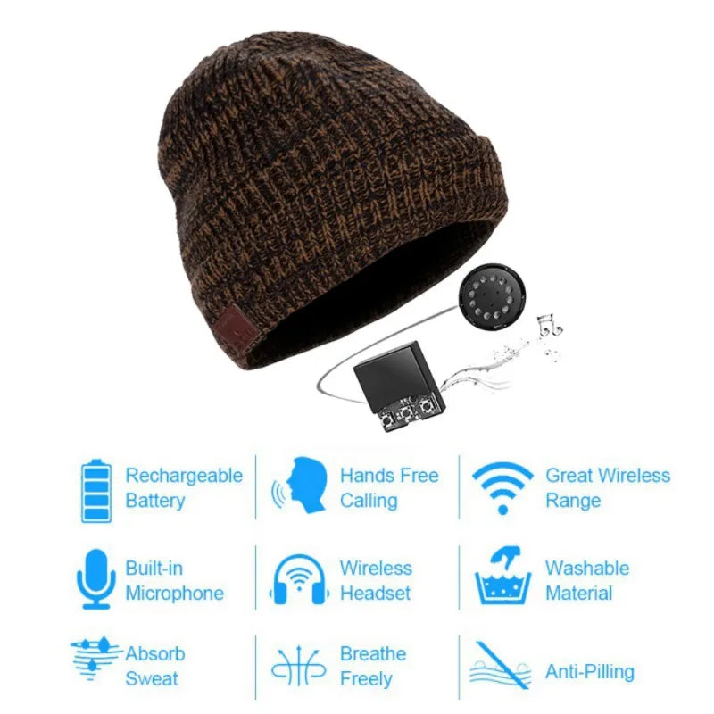 Warm Music Hat Beanie Cap Smart Headset Speaker with Mic