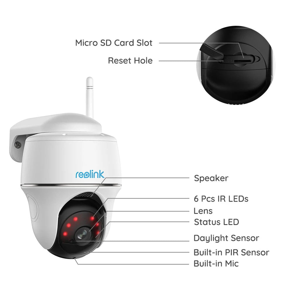 Battery WiFi Security Camera Outdoor Solar Powered Wireless