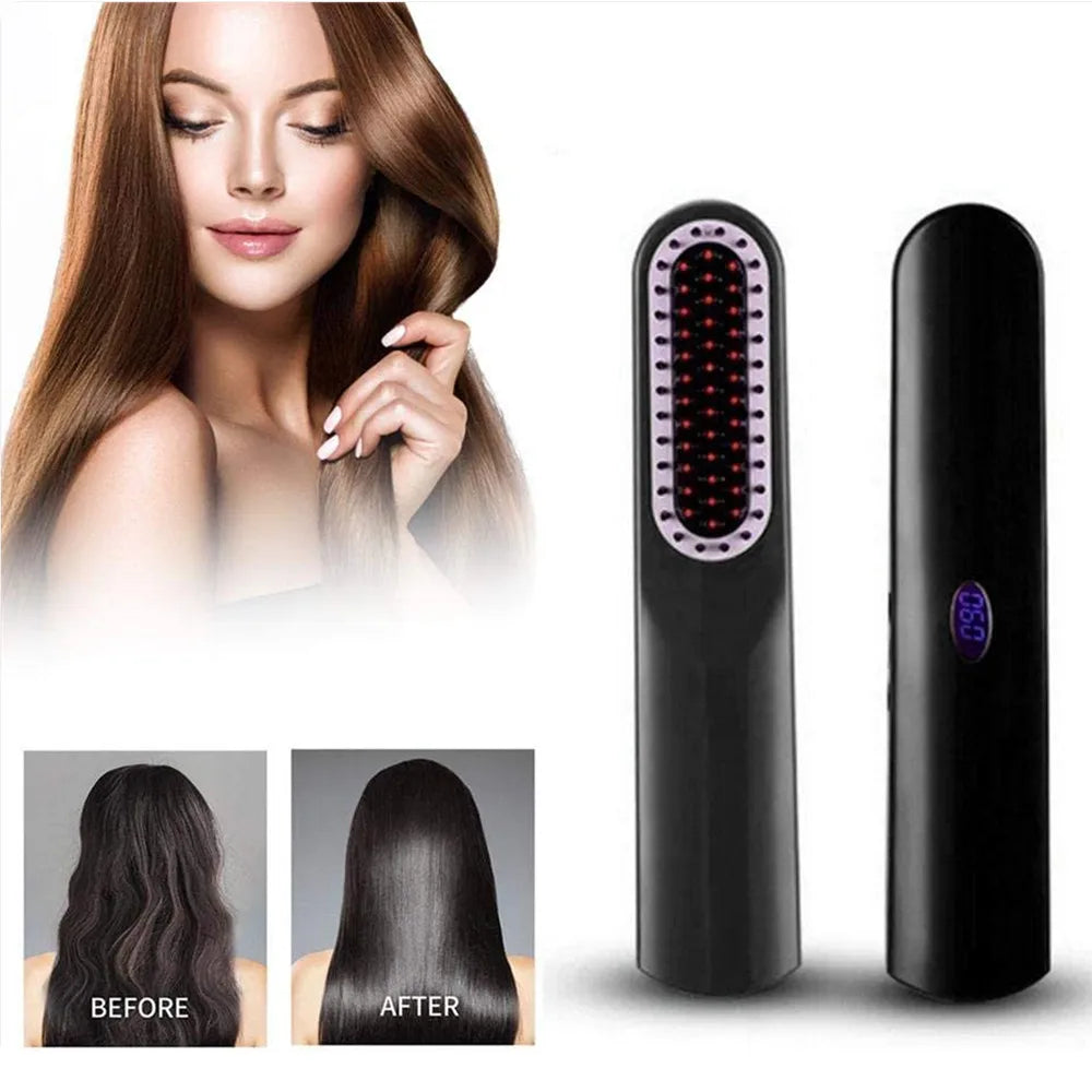 Wireless Men Quick Beard Straightener Hair Style Comb