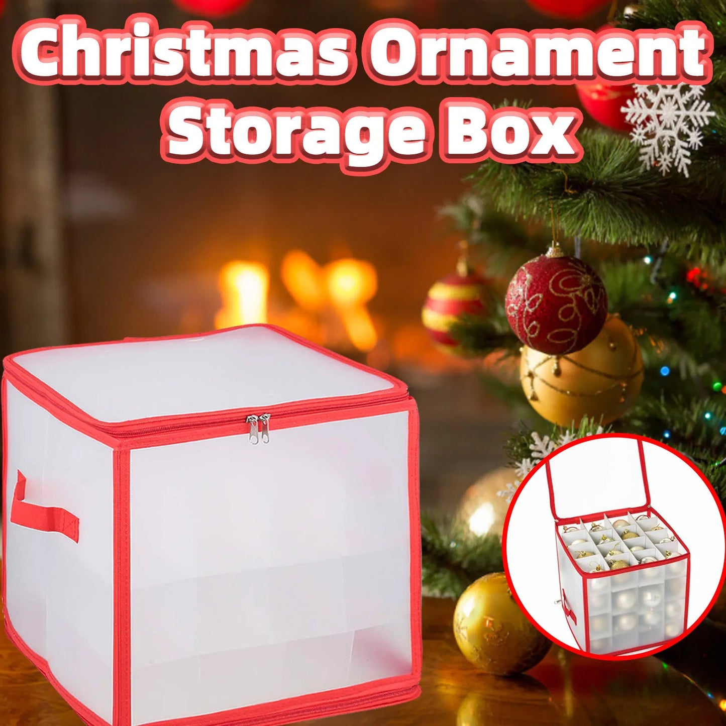 64 Bulbs Storage Box Christmas Tree Decoration Organizer