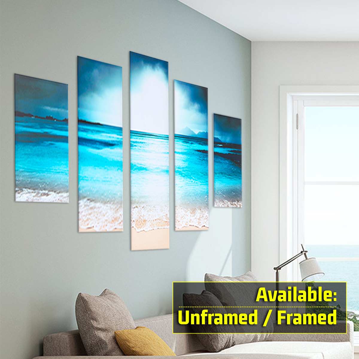 5Pcs Sunset Seaside Canvas Print Wall Modern Art - peterkaczconnect