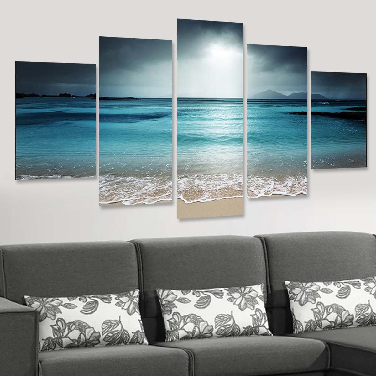 5Pcs Sunset Seaside Canvas Print Wall Modern Art - peterkaczconnect