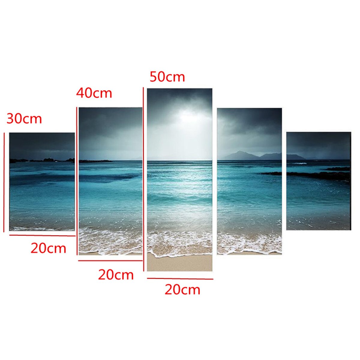 5Pcs Sunset Seaside Canvas Print Wall Modern Art - peterkaczconnect