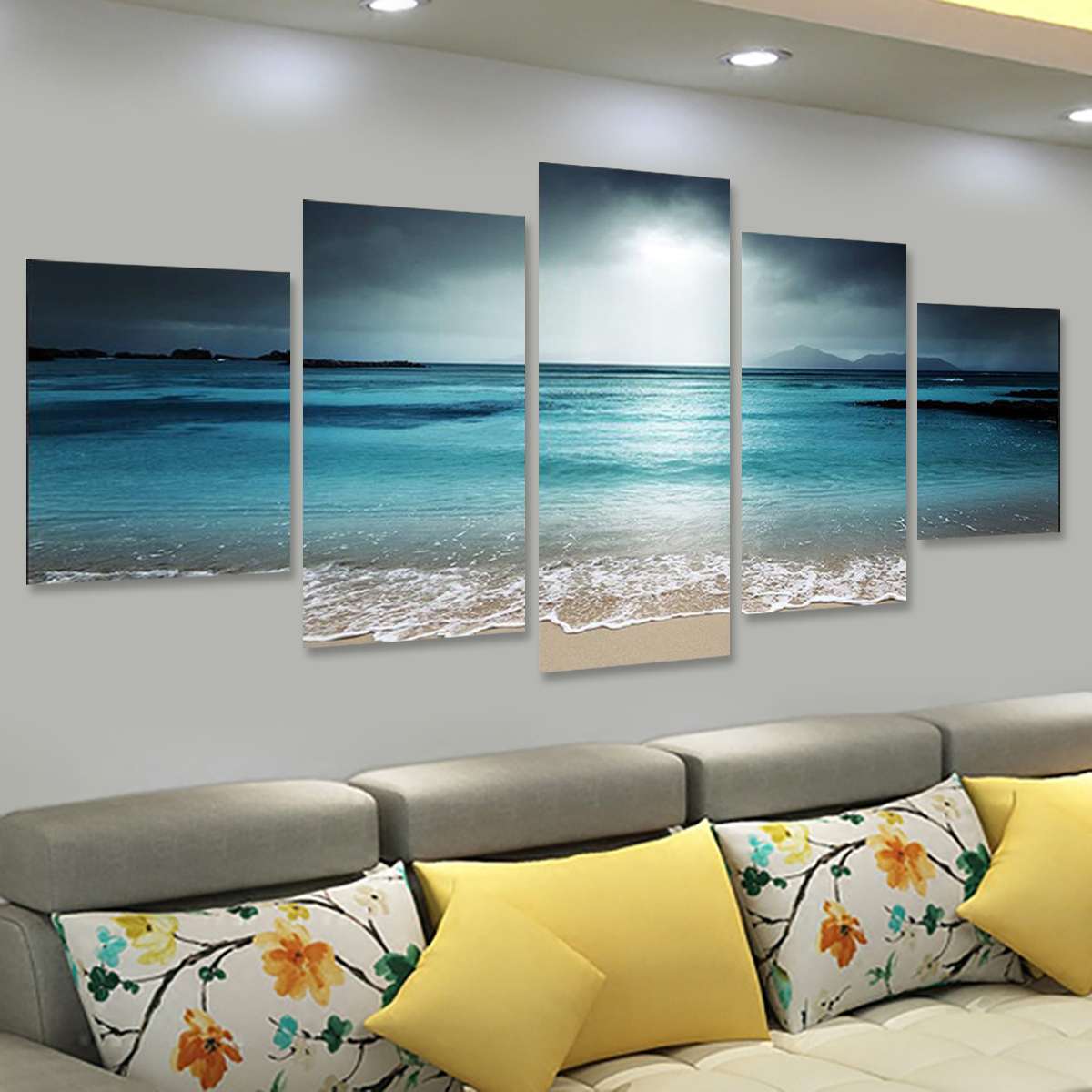 5Pcs Sunset Seaside Canvas Print Wall Modern Art - peterkaczconnect