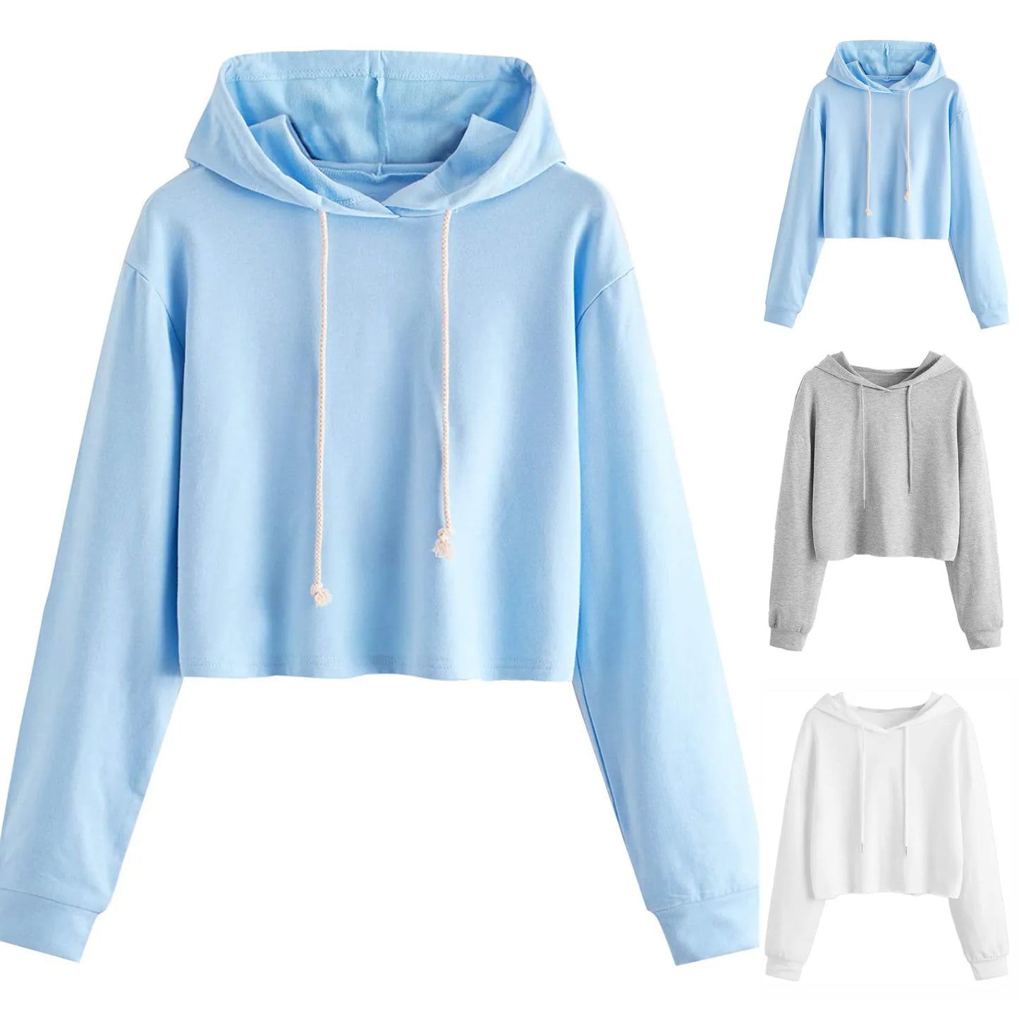 Women Long Sleeve Drawstring Sweatshirts