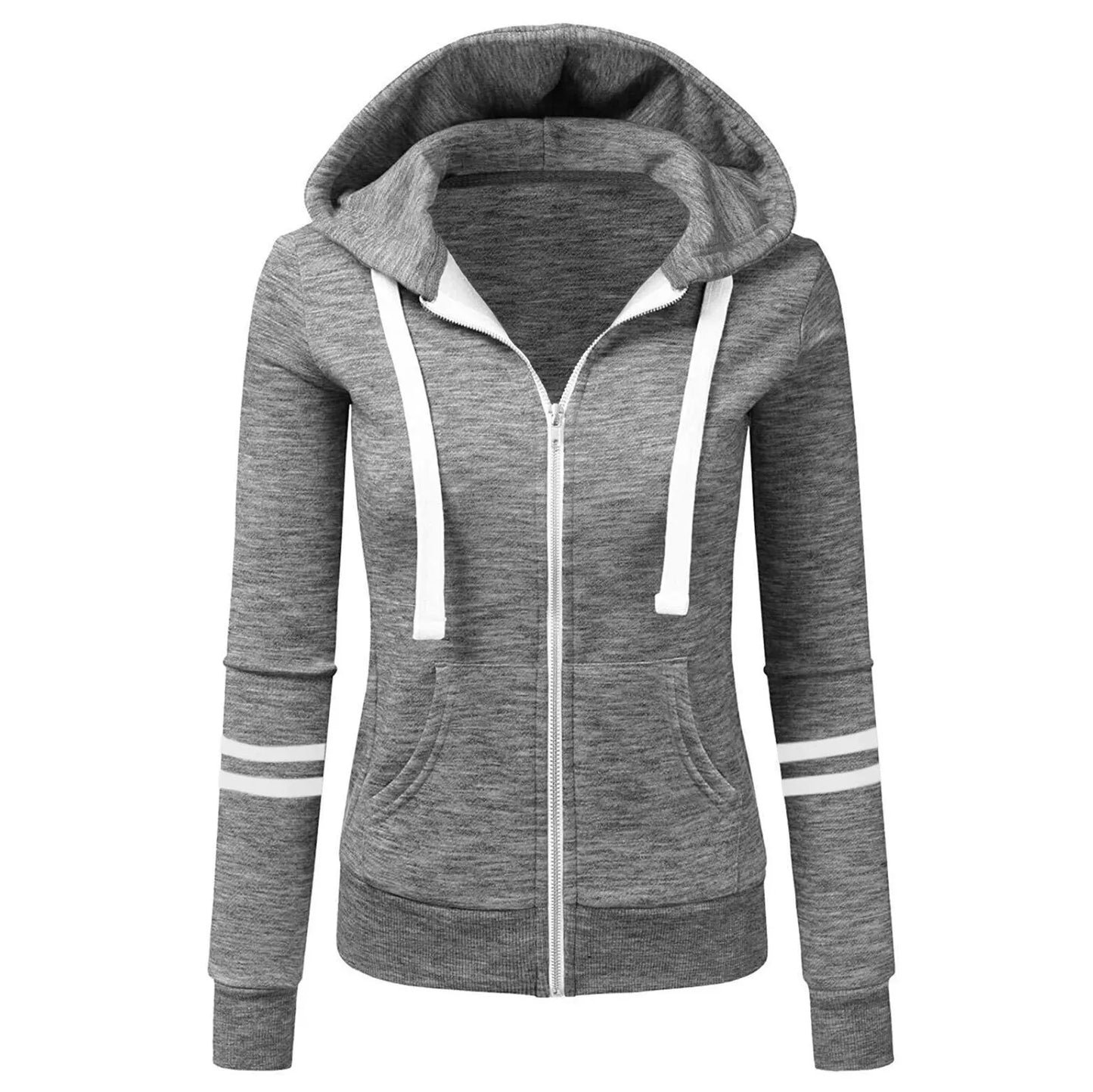 Womans Autumn Long Sleeve Hoodies  Zip