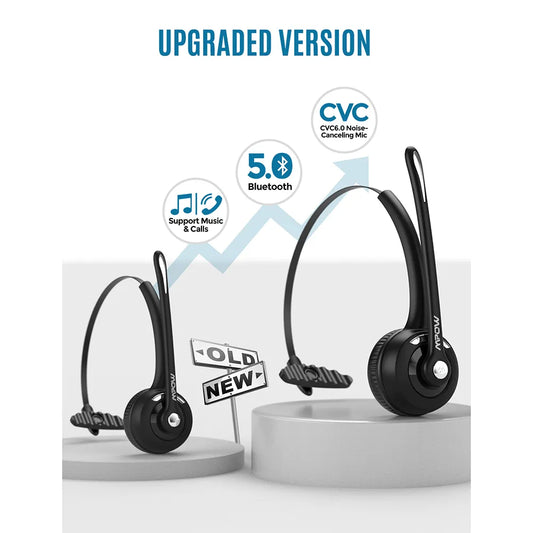 Wireless Bluetooth headphone With Microphone Call Center