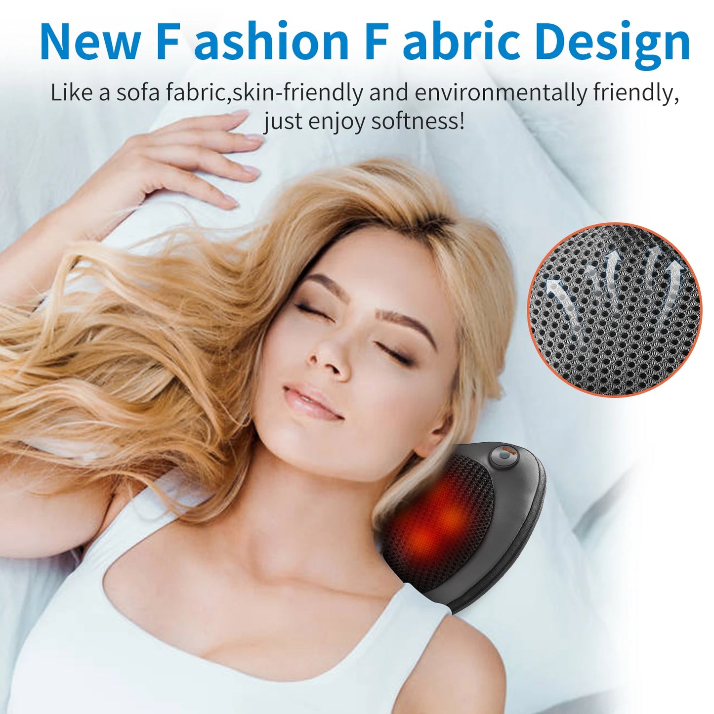 Electric Neck Massage Pillow for Shoulder Back Heating Kneading,Infrared therapy