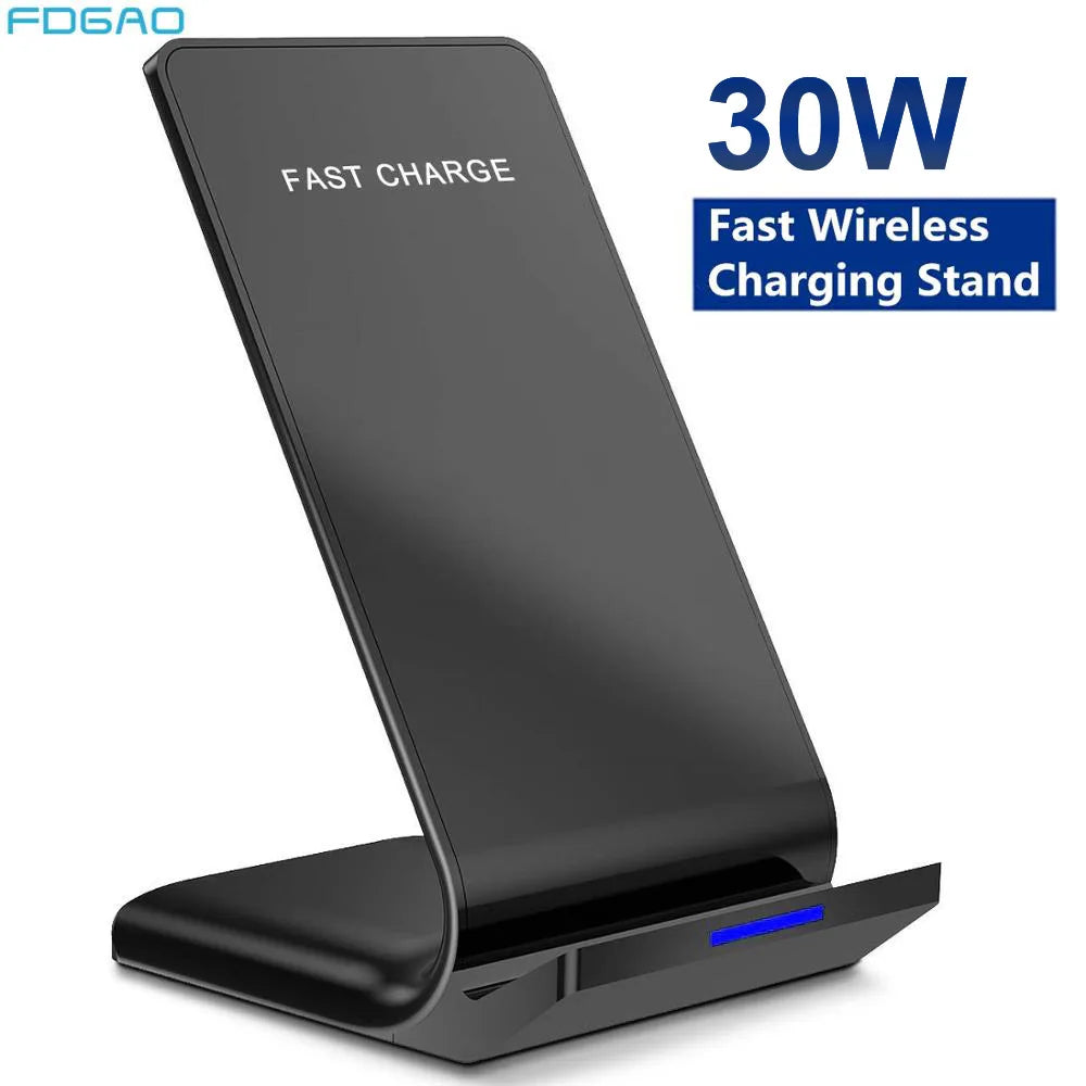 30W Wireless Fast Charging Dock Station Phone Holder