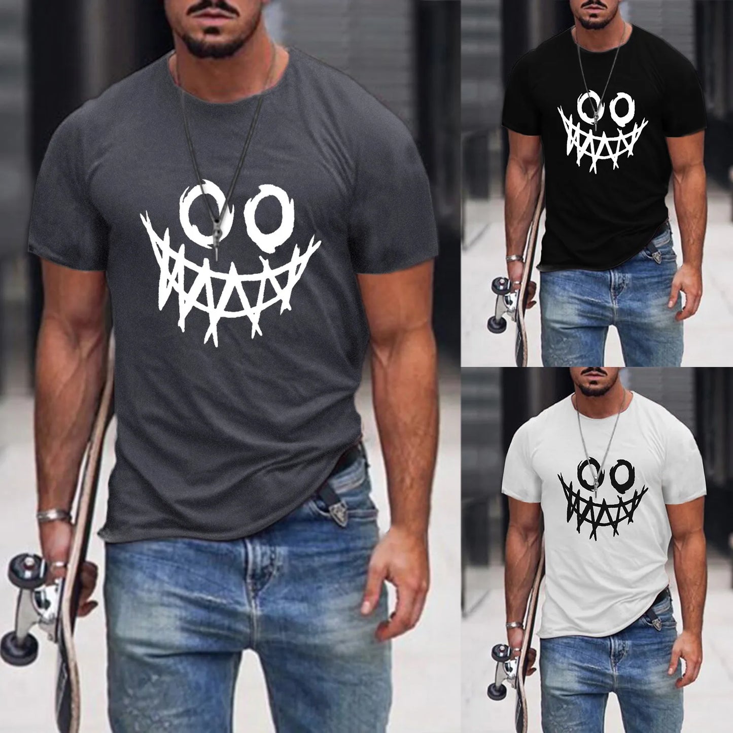 Funny Print T Shirts For Guys O-neck Short Sleeve