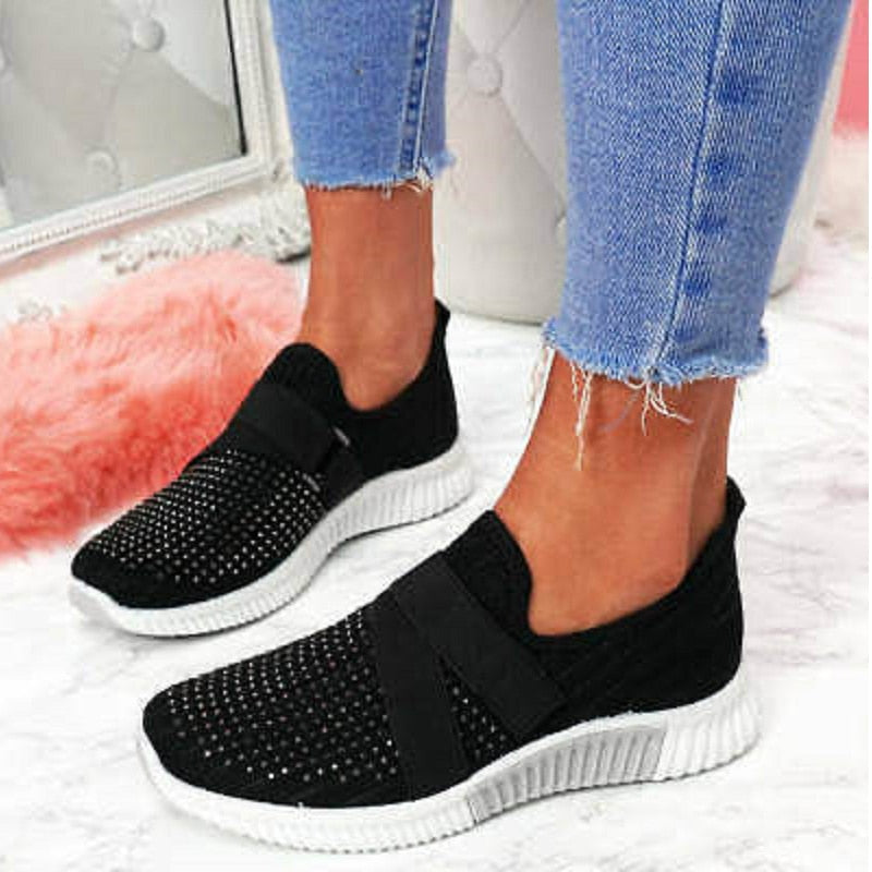 Woman Slip On  Vulcanized Mesh Breathable Shoes