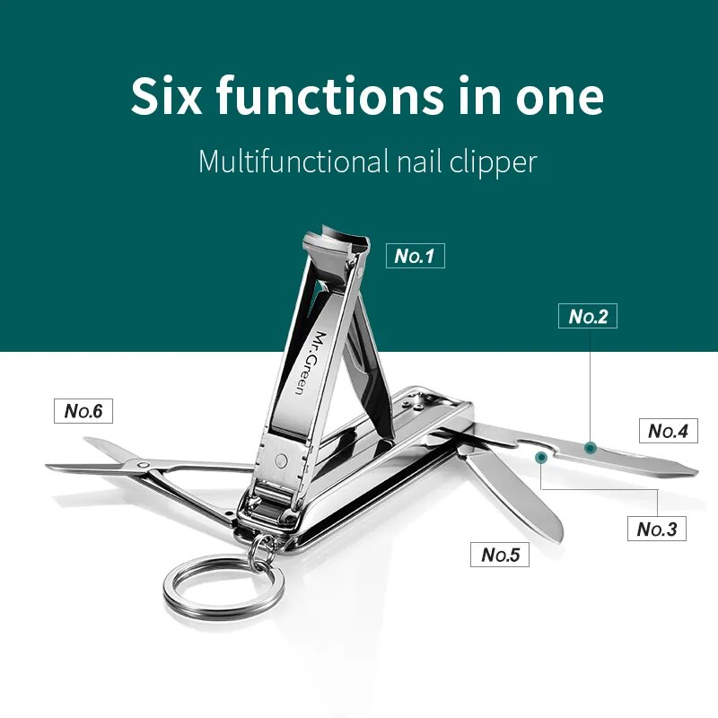 Multi functional Nail Clipper Stainless Steel Six Functions