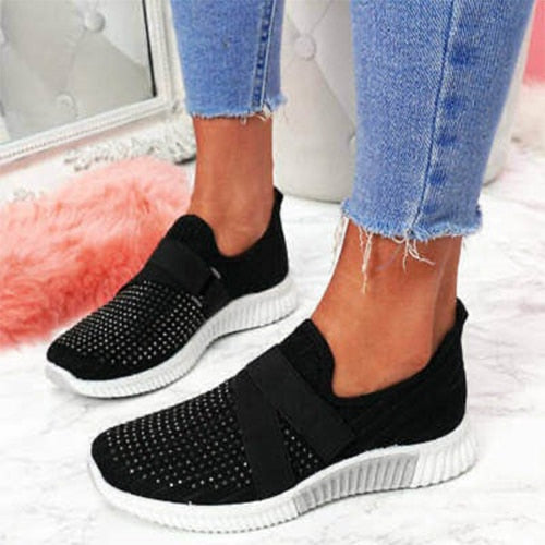 Woman Slip On  Vulcanized Mesh Breathable Shoes