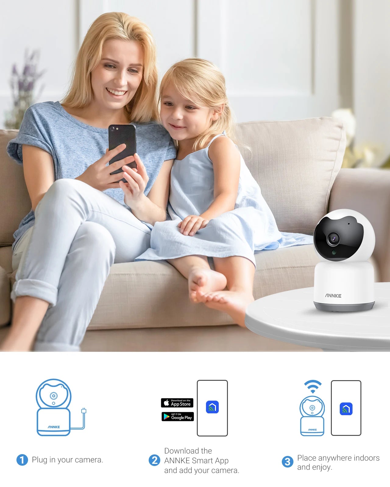 Camera Smart Home Indoor WiFi Wireless Surveillance Camera