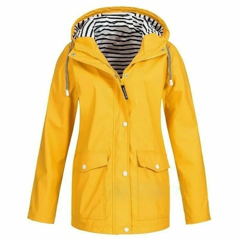 Ladies Rain Jacket Trench Windbreaker Down Coat