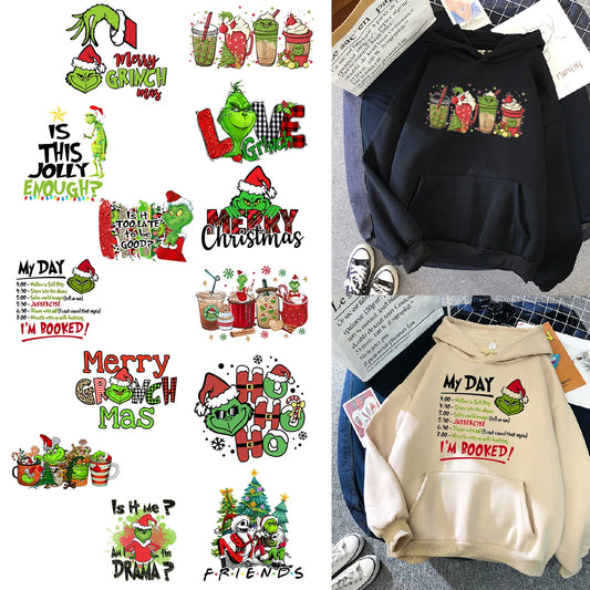 Christmas Iron Heat Transfer Sticker For Clothing Hat Pillow Backpack