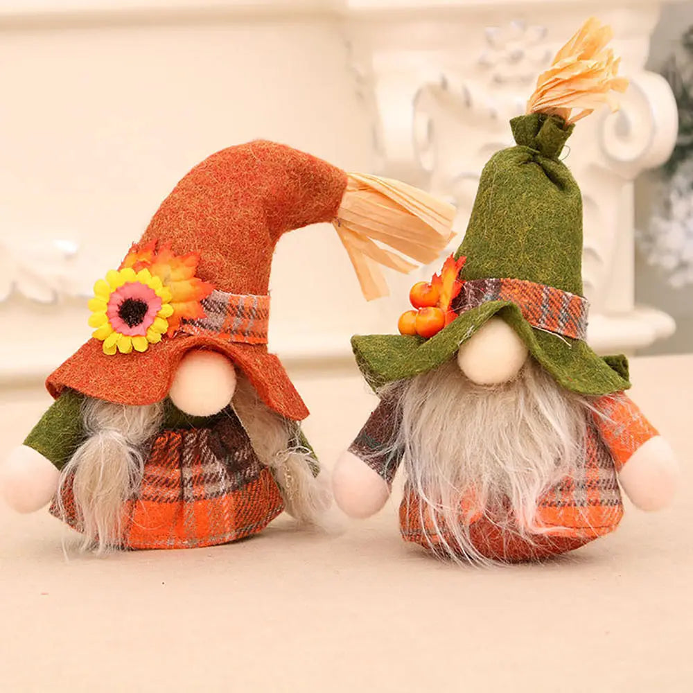 Gnome Elf Dwarf Ornaments Autumn Halloween Thanksgiving Decoration