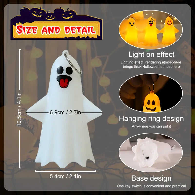 5/10pcs Halloween Ghost Light Cute Hanging Pendant Lamp