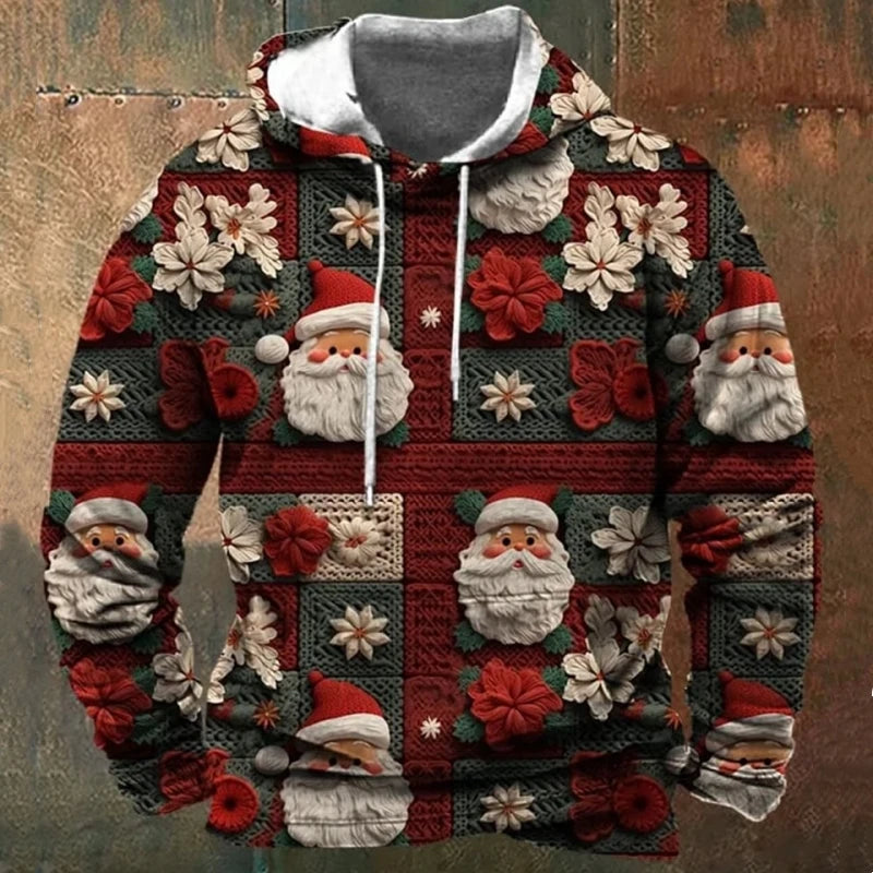 Christmas Hoodies For Men Santa Claus Mens Oversized Hoodie