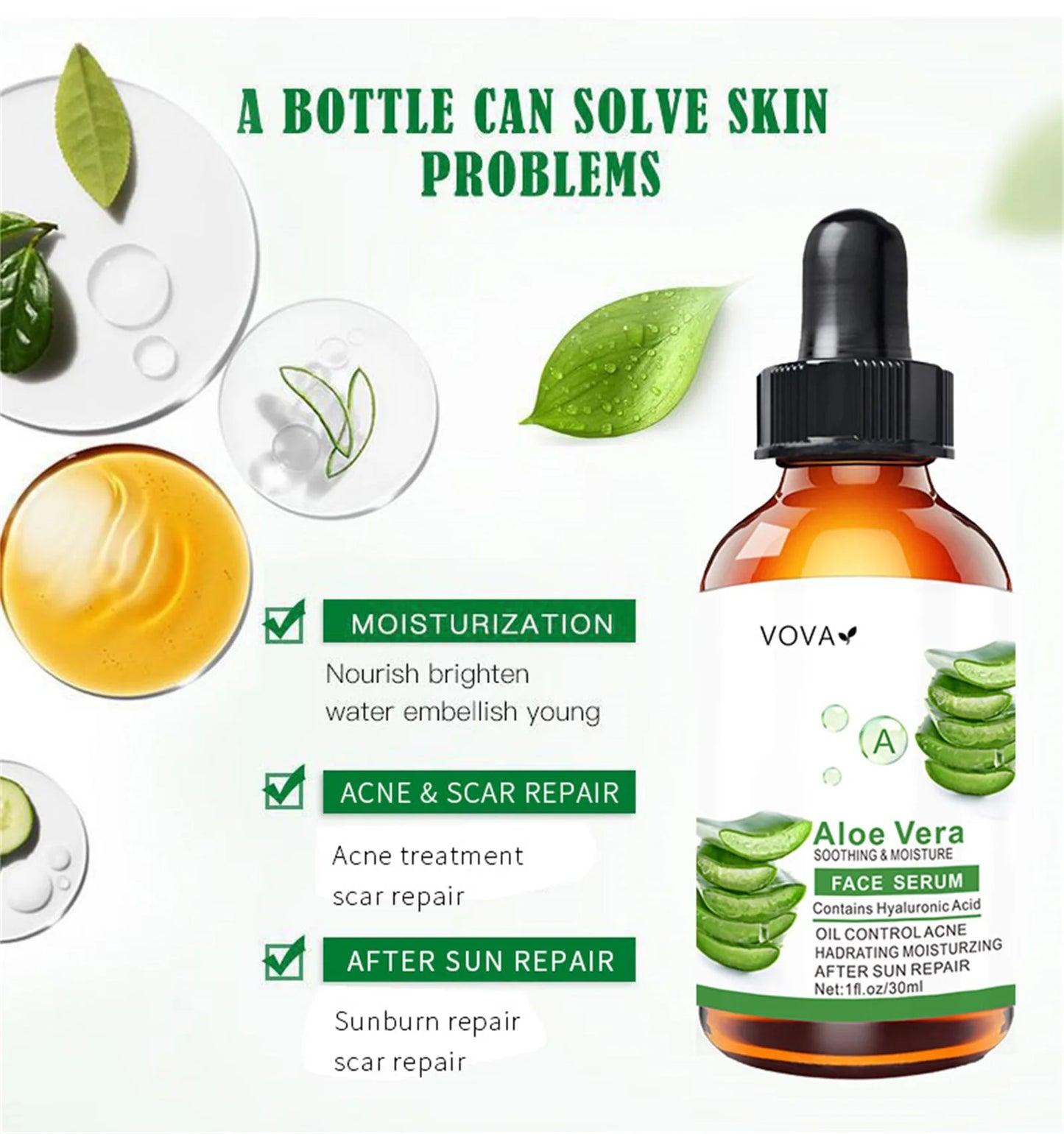 Aloe Vera Face Serum Vitamin E Moisturizing Skin Care