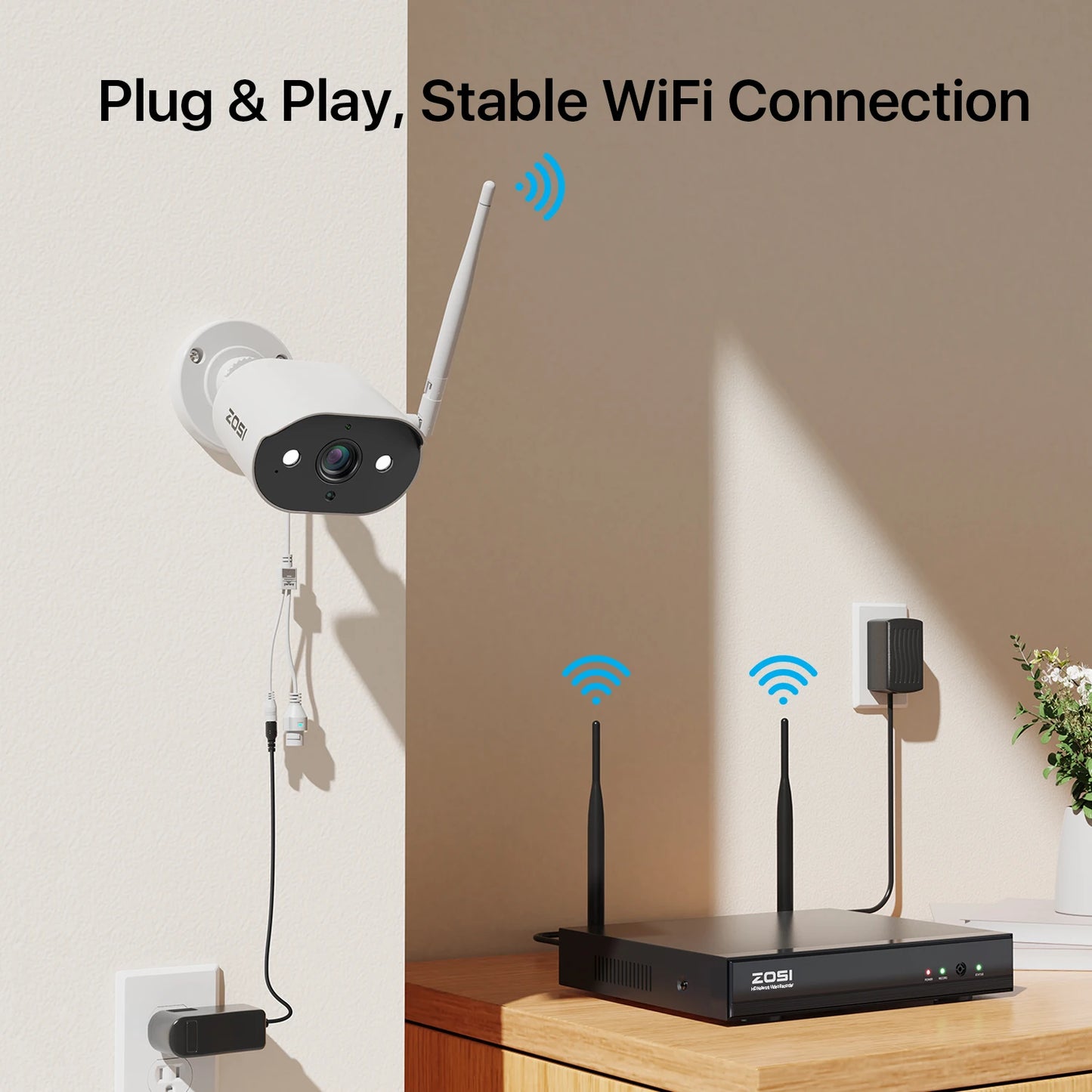 Wireless CCTV Cameras System Outdoor  Color Night Vision Wi-Fi