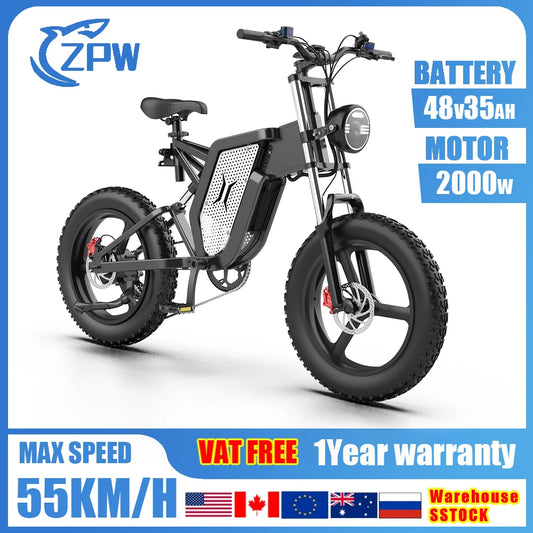 Electric Bicycle 2000W 48V 20inch 4.0 off-road Mountain Ebikes