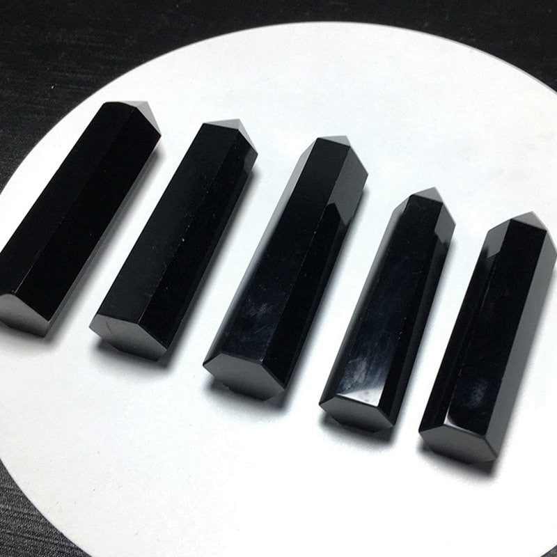 60-70mm Natural Black Obsidian Quartz Crystal - peterkaczconnect