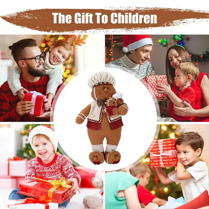 Christmas Gingerbread Man Doll Stuffed Plush Gingerbread Man