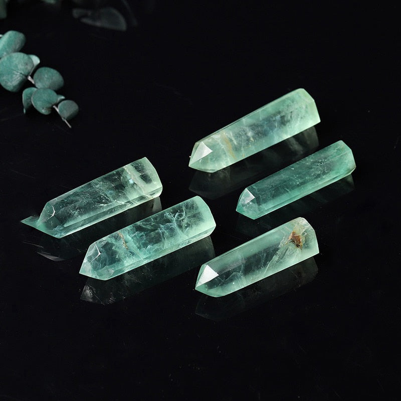 Natural Green Fluorite Quartz Crystal Stone healing Wand - peterkaczconnect