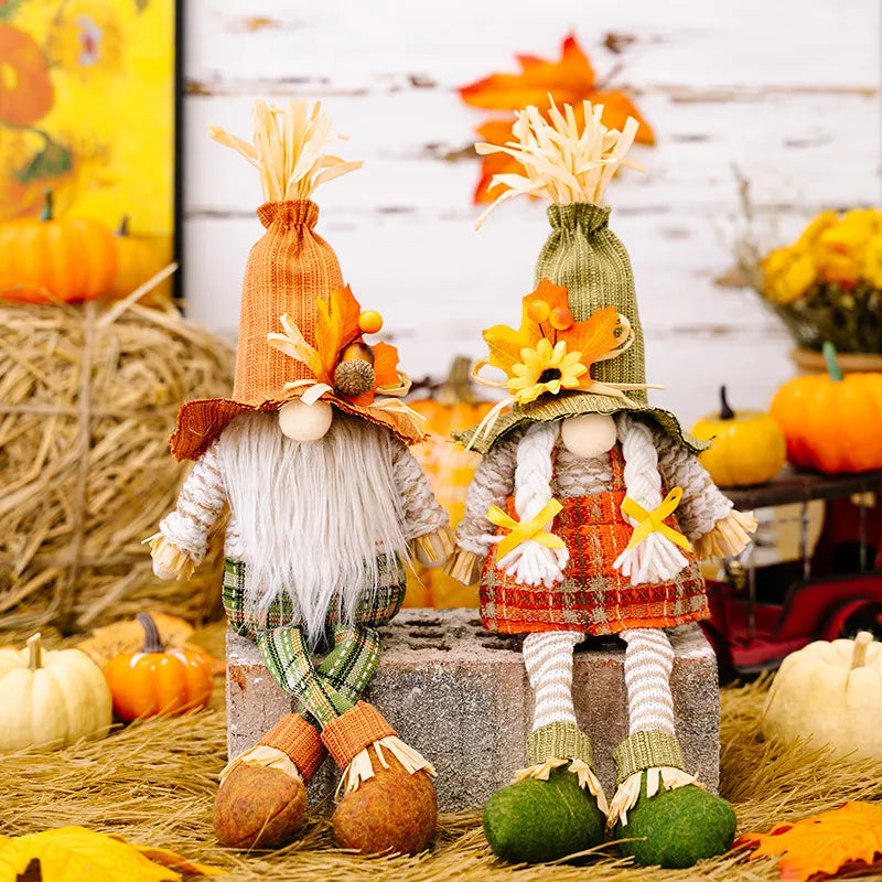 Thanksgiving Decorations Harvest Season Maple Gnome Dwarf Doll