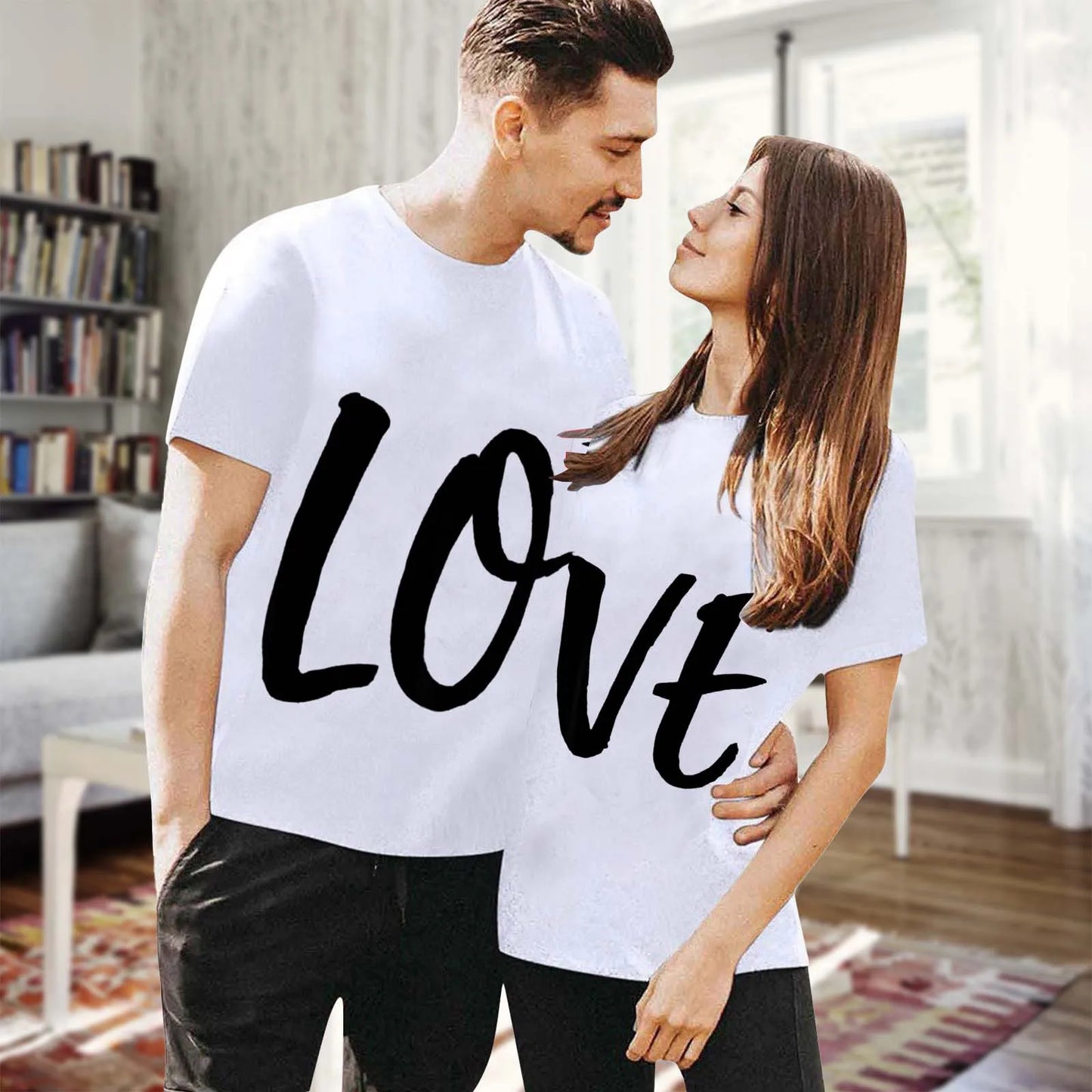 Valentine Couple T-shirt Lovers Comfortable Wife and Husband Outfits