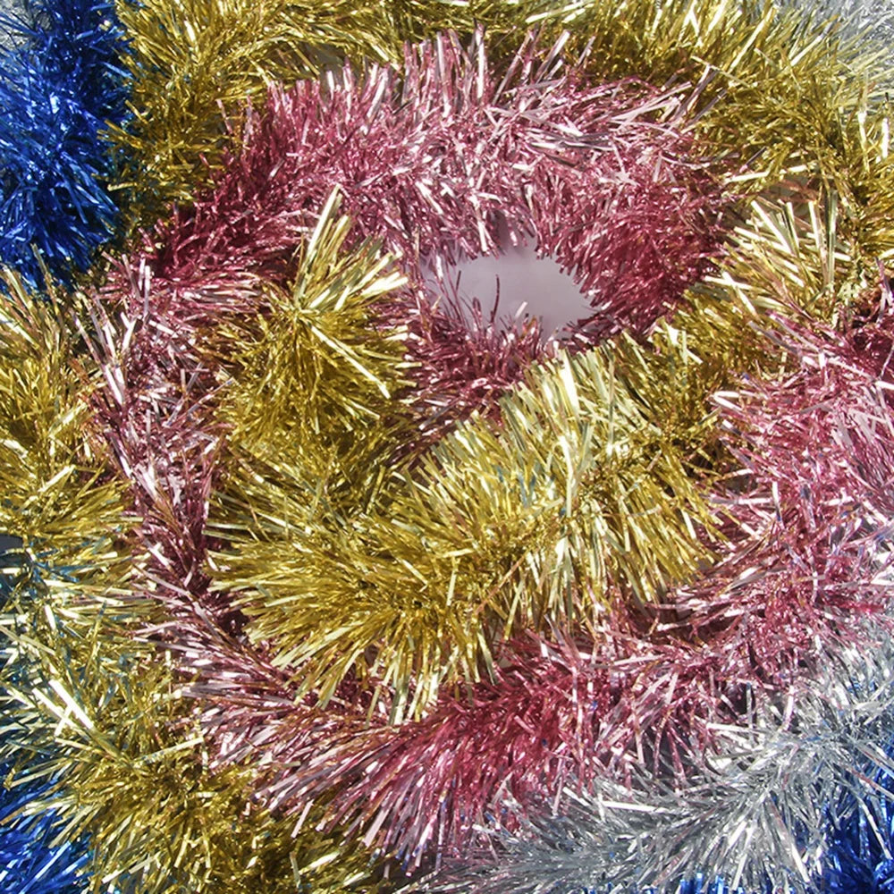 5M Foil Tinsel Ribbon Garland Xmas Tree Wrapping