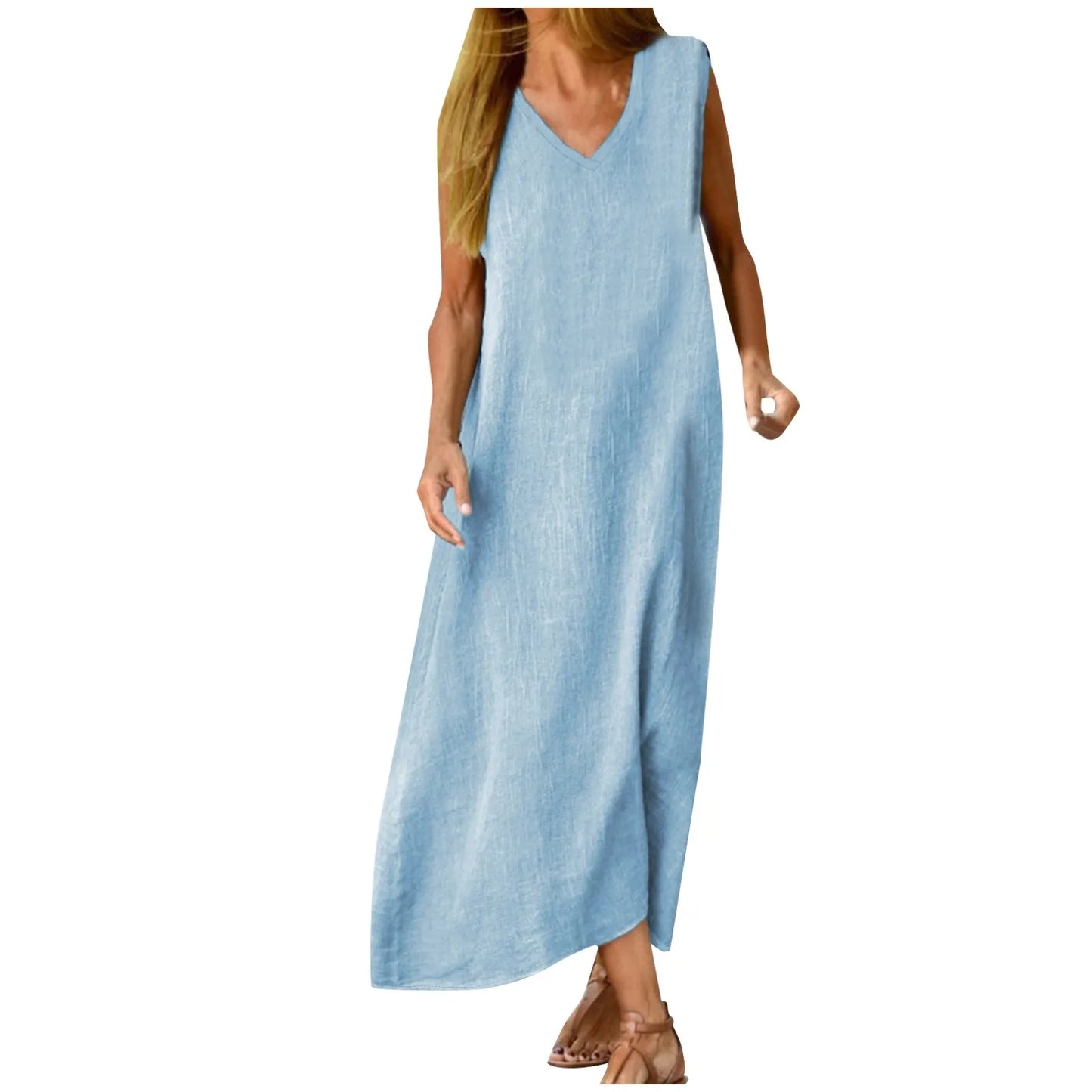 Women'S Sleeveless Summer Long Dress