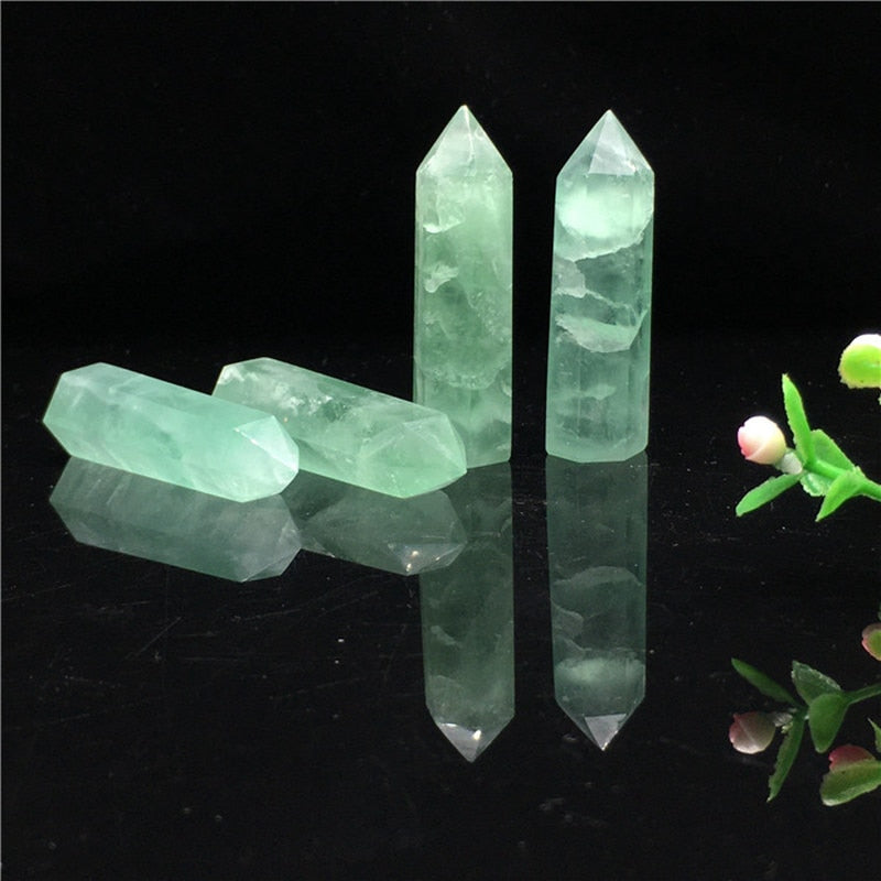 Natural Green Fluorite Quartz Crystal Stone healing Wand - peterkaczconnect