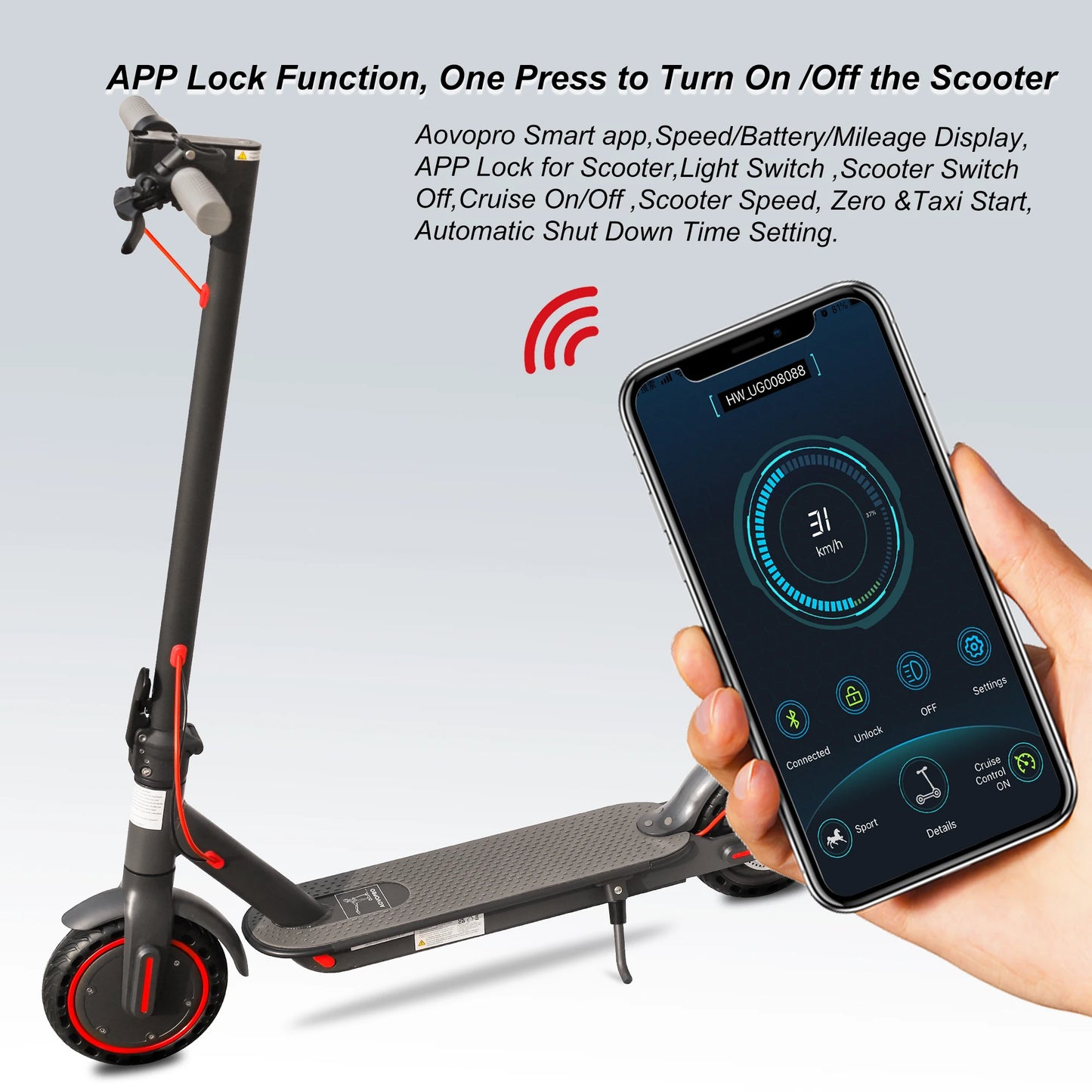 AOVOPRO Adult Electric Scooters 350W 31km/h