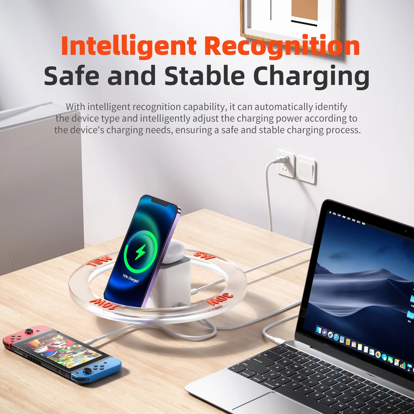 Wirelless Mobile Phone Magnetic Station Fast Charger