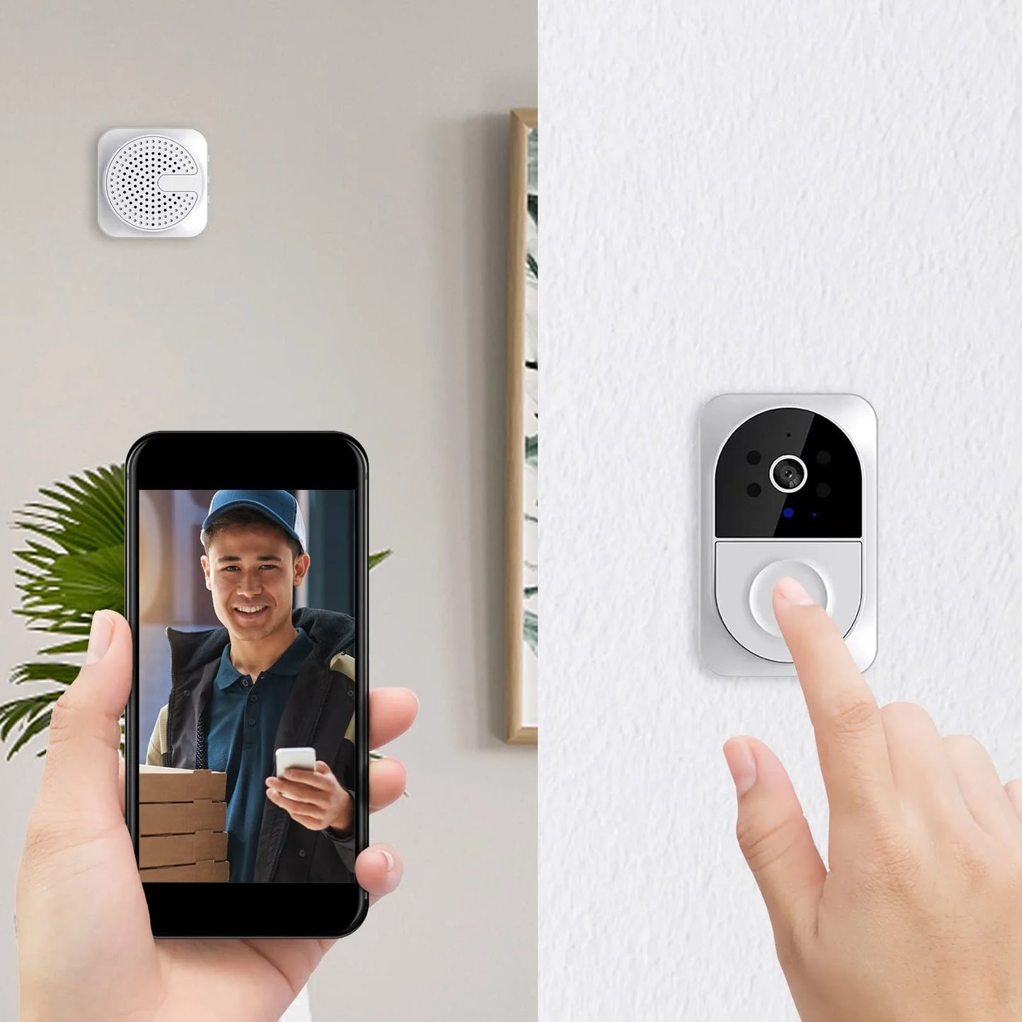 Smart Video Doorbell Wifi Camera With 2-Way Audio,  Real-Time Alerts