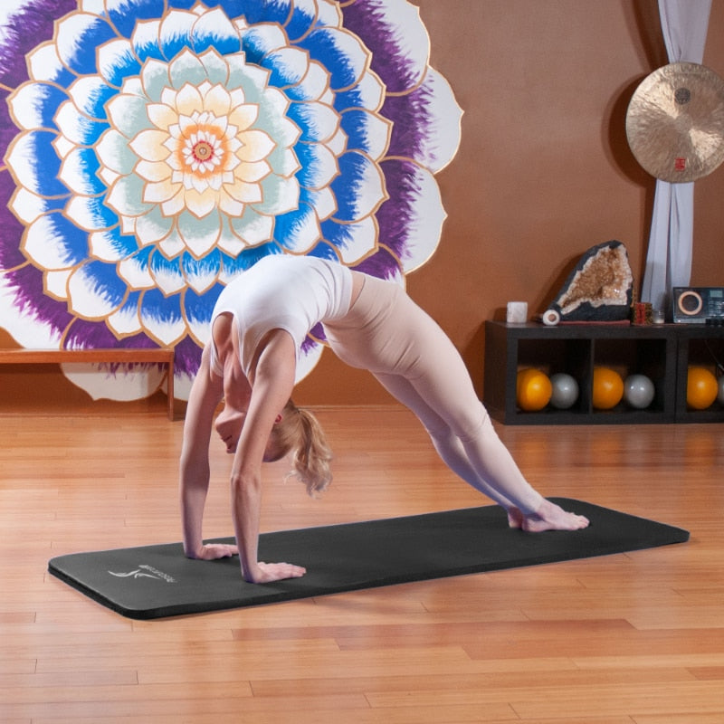 Extra Thick Yoga and Pilates Mat  1-in, Black - peterkaczconnect