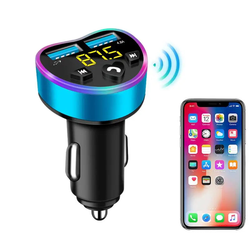 Wireless Car Adapter Dual Port USB Fast Charging Phone Charger