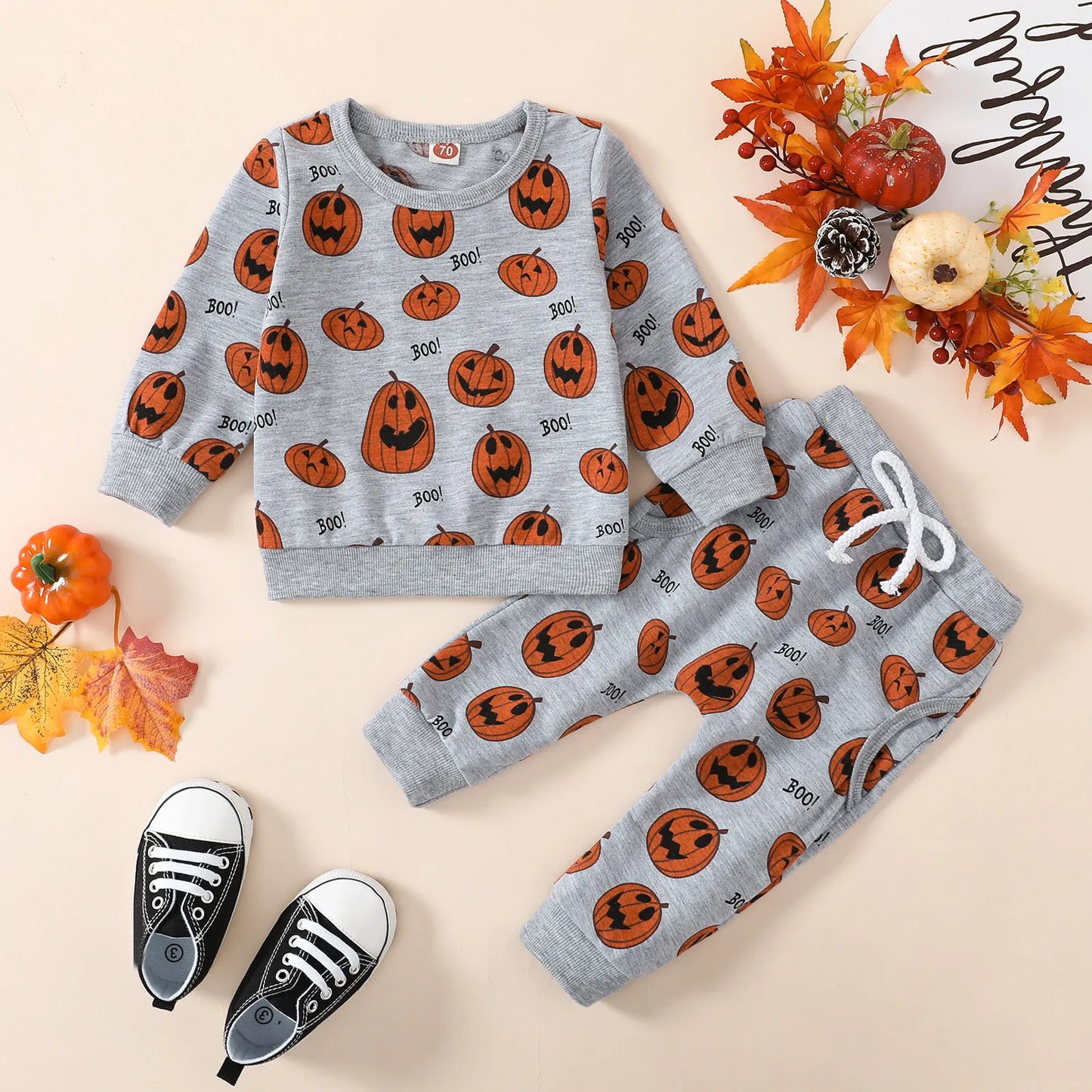 Halloween Toddler Boys Girls  Pumpkin Print Costumes