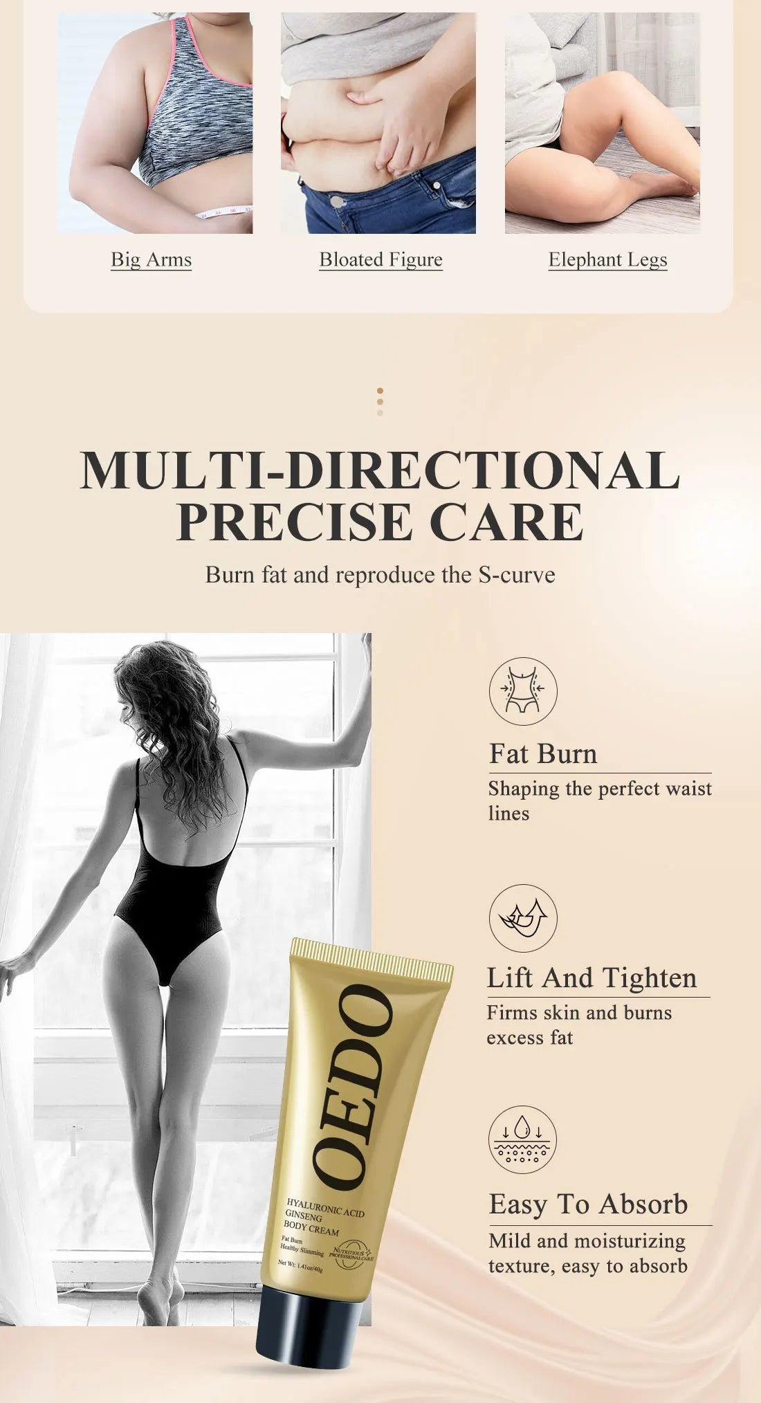 OEDO Ginseng Slimming Cream Reduce Cellulite Lose Weight