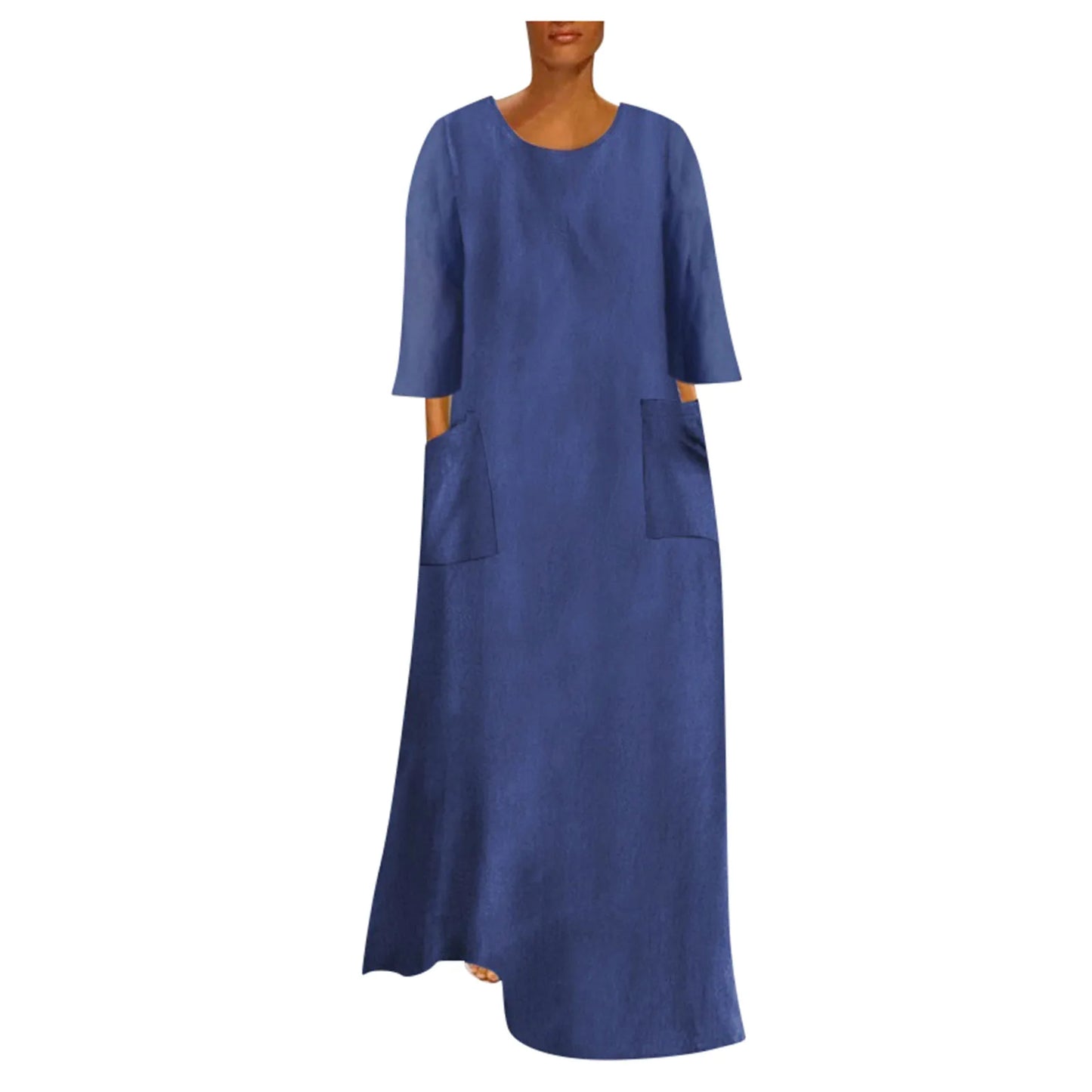 Lapel Loose Summer Long Denim Maxi Dress Dress