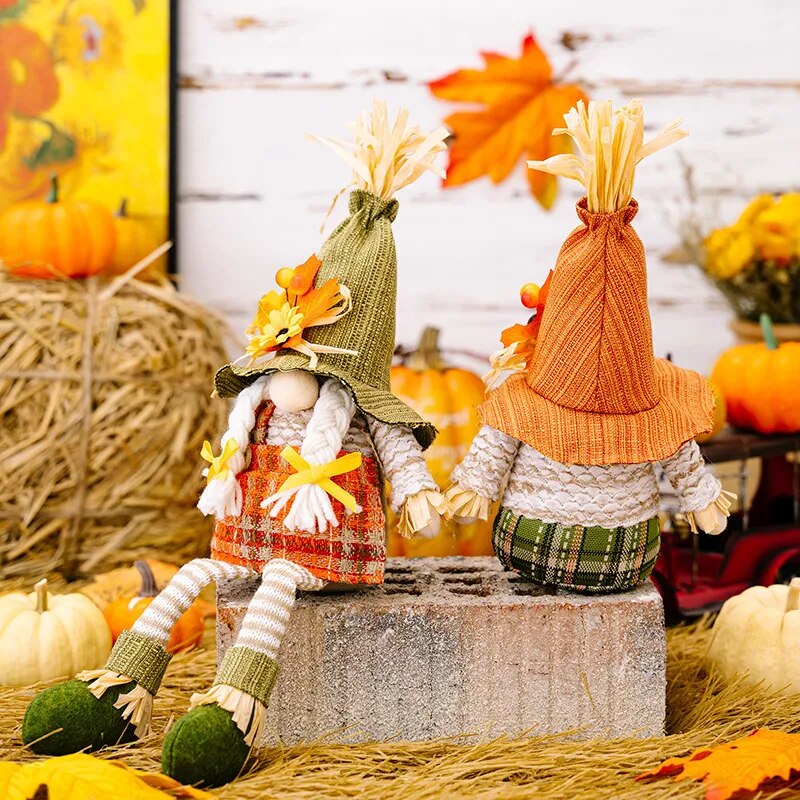 Thanksgiving Decorations Harvest Season Maple Gnome Dwarf Doll