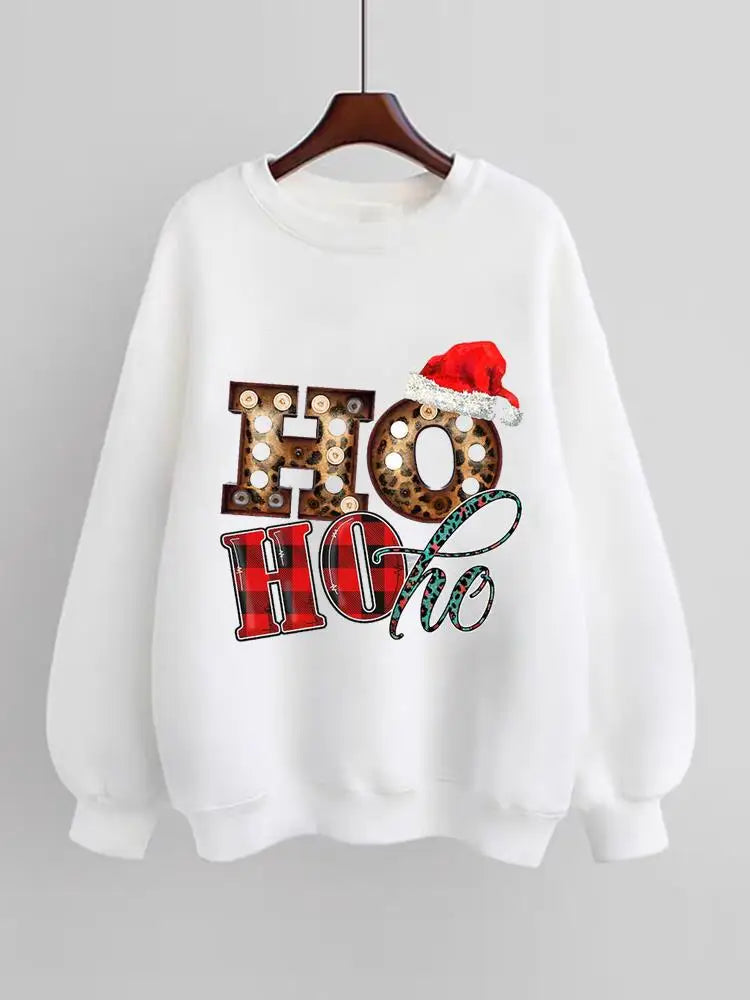 Women Fleece Plaid Letter Style Pullovers Sweatshirts