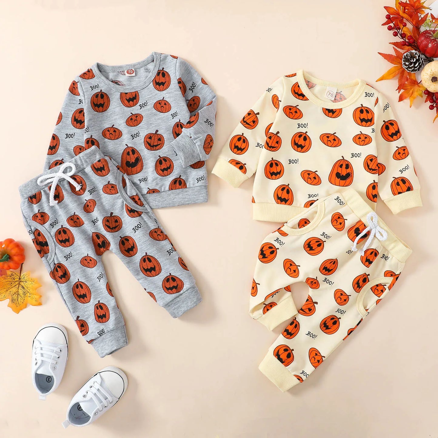 Halloween Toddler Boys Girls  Pumpkin Print Costumes